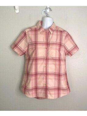 NWT Eddie Bauer ADVENTURE Shirt XS Pink Plaid UPF50 Moisture Wicking Utility Hik